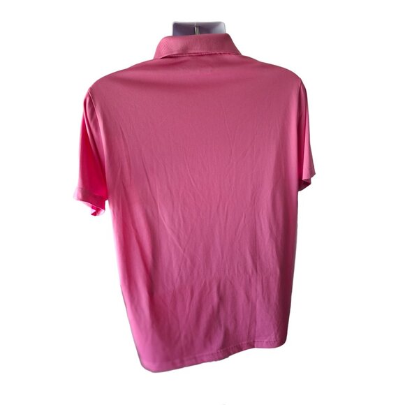 Antigua Polo Golf Shirt L Pink Striped  Short Sleeve Preppy Beach Vacation - Picture 2 of 7